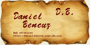 Daniel Bencuz vizit kartica
